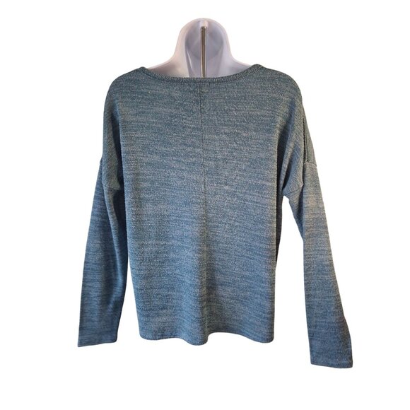 Old Navy Women Pullover Sweater S Scoop Neck Blue Knit Soft Lagenlook Preppy - Picture 3 of 7